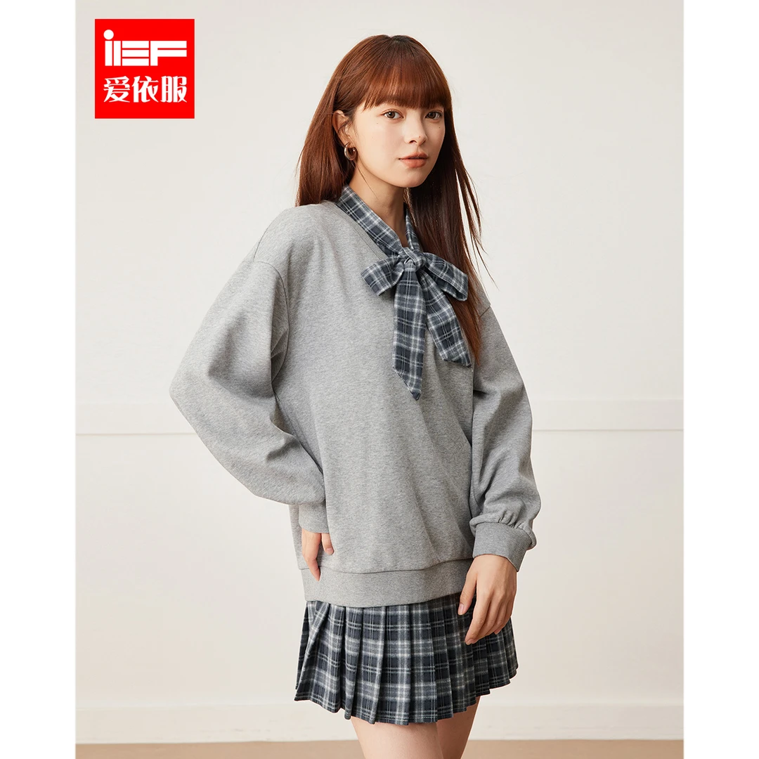 IEF/爱依服2025冬春新款韩系时尚学院风减龄百搭显瘦格子里外套裙