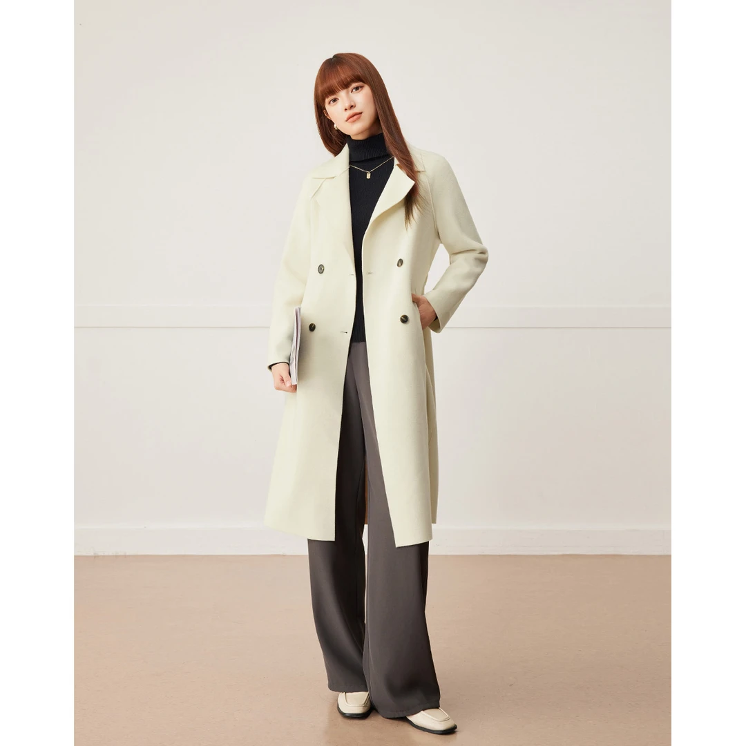 IEF/爱依服2025冬季新款韩系英伦风通勤气质保暖百搭呢绒长外套