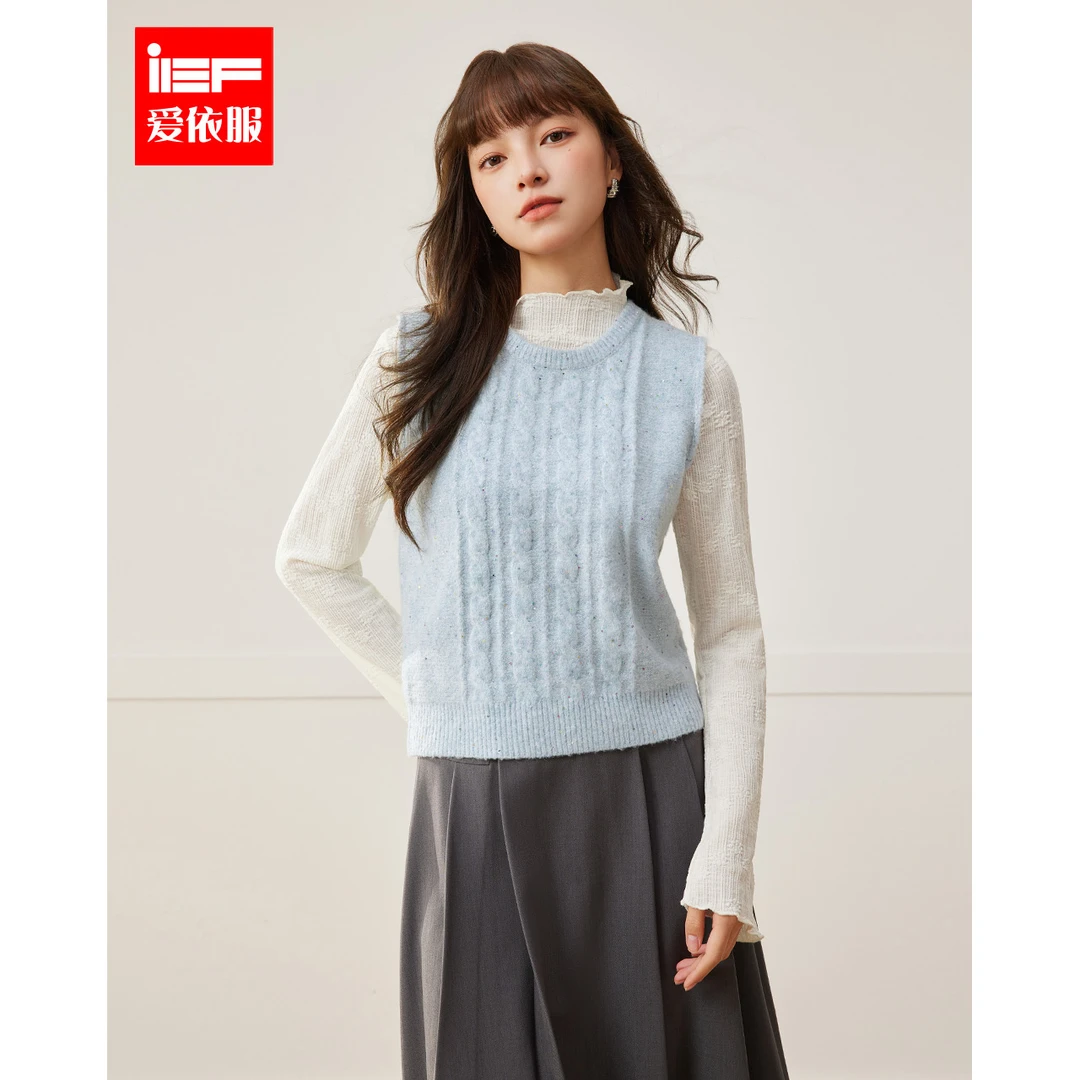 IEF/爱依服上衣2025秋冬新款韩版温柔小女人气质通勤百搭两件套