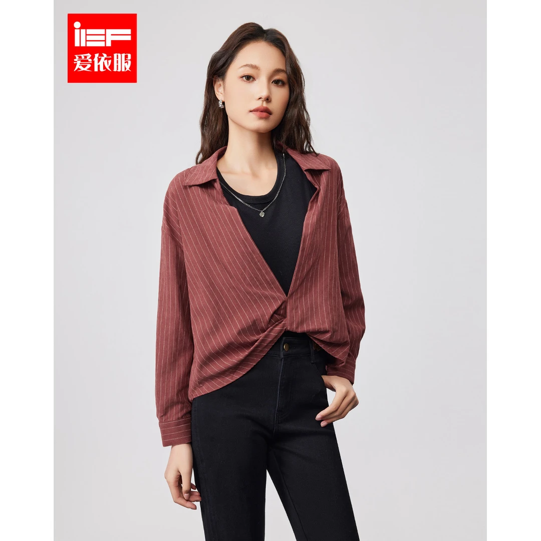 IEF/爱依服上衣2025秋季新款韩版时尚休闲通勤风显瘦百搭两件套
