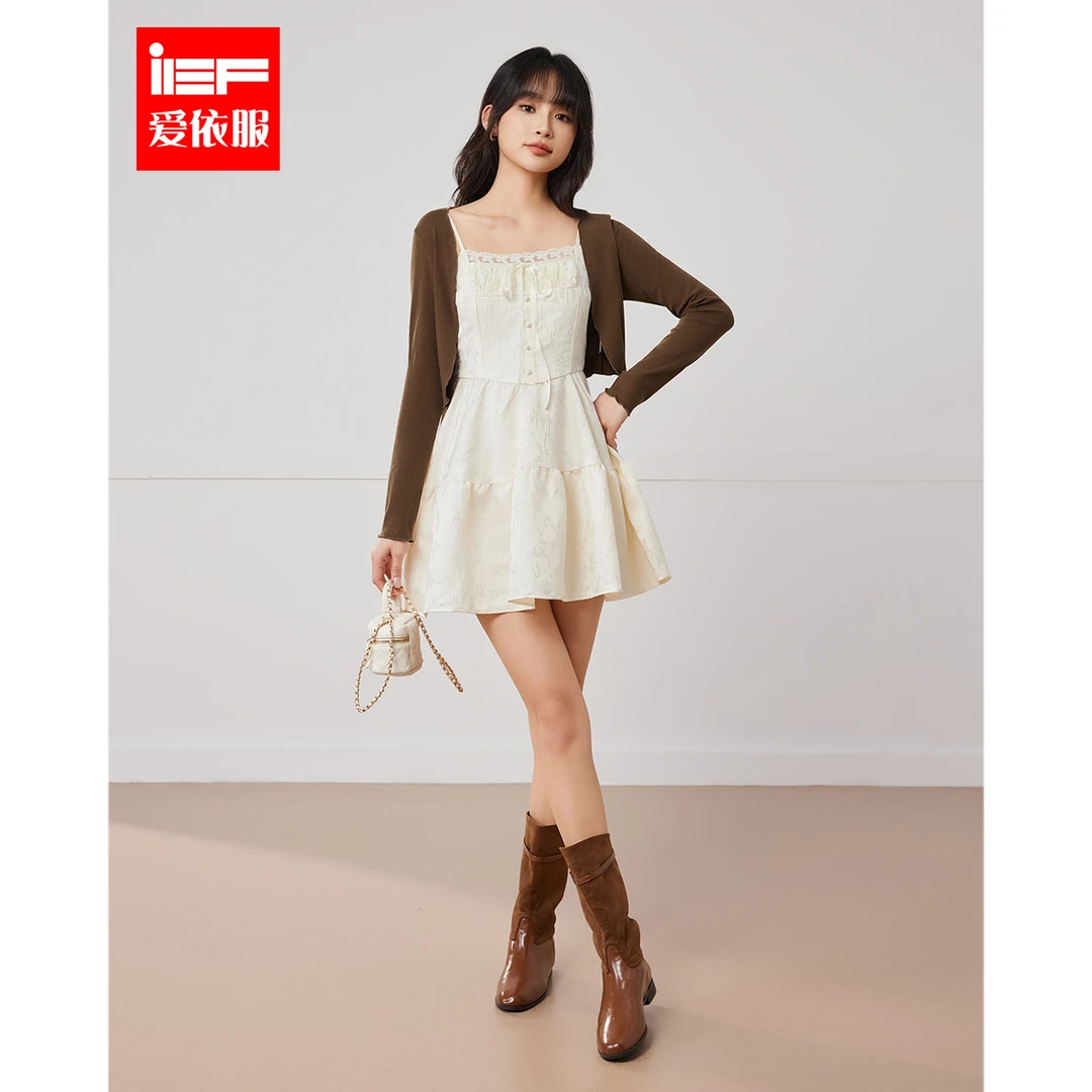 IEF/爱依服2025秋季新款法式时尚温柔百搭别致设计显瘦里外套裙