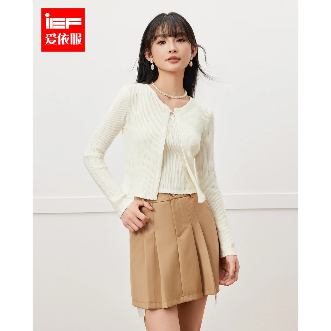 IEF/爱依服上衣2025秋季新款法式温柔小女人气质毛织两件套流光风