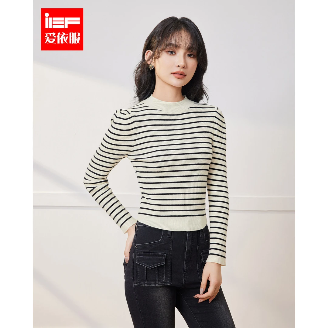 IEF/爱依服2024冬季新款时尚韩系通勤风时尚百搭显瘦毛织打底衣
