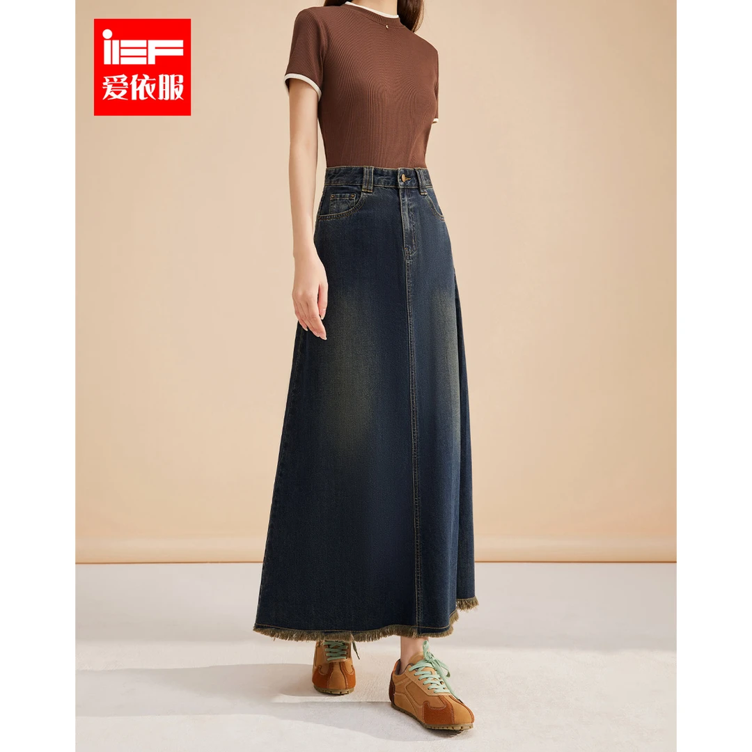 IEF/爱依服2025秋季新款半身裙美式复古休闲简约高腰显瘦时尚单裙