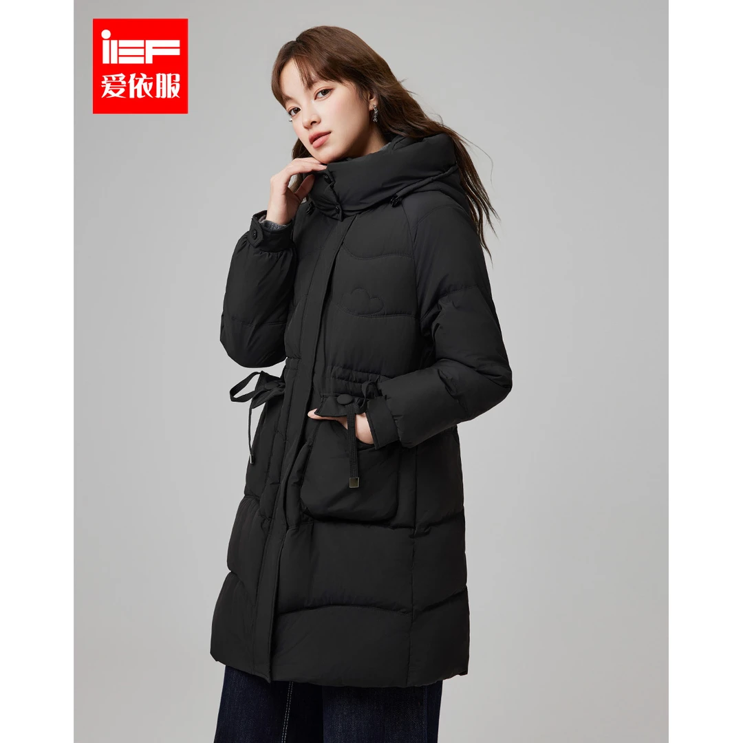 IEF/爱依服2025冬季新款韩版简约休闲通勤气质收腰保暖棉衣外套