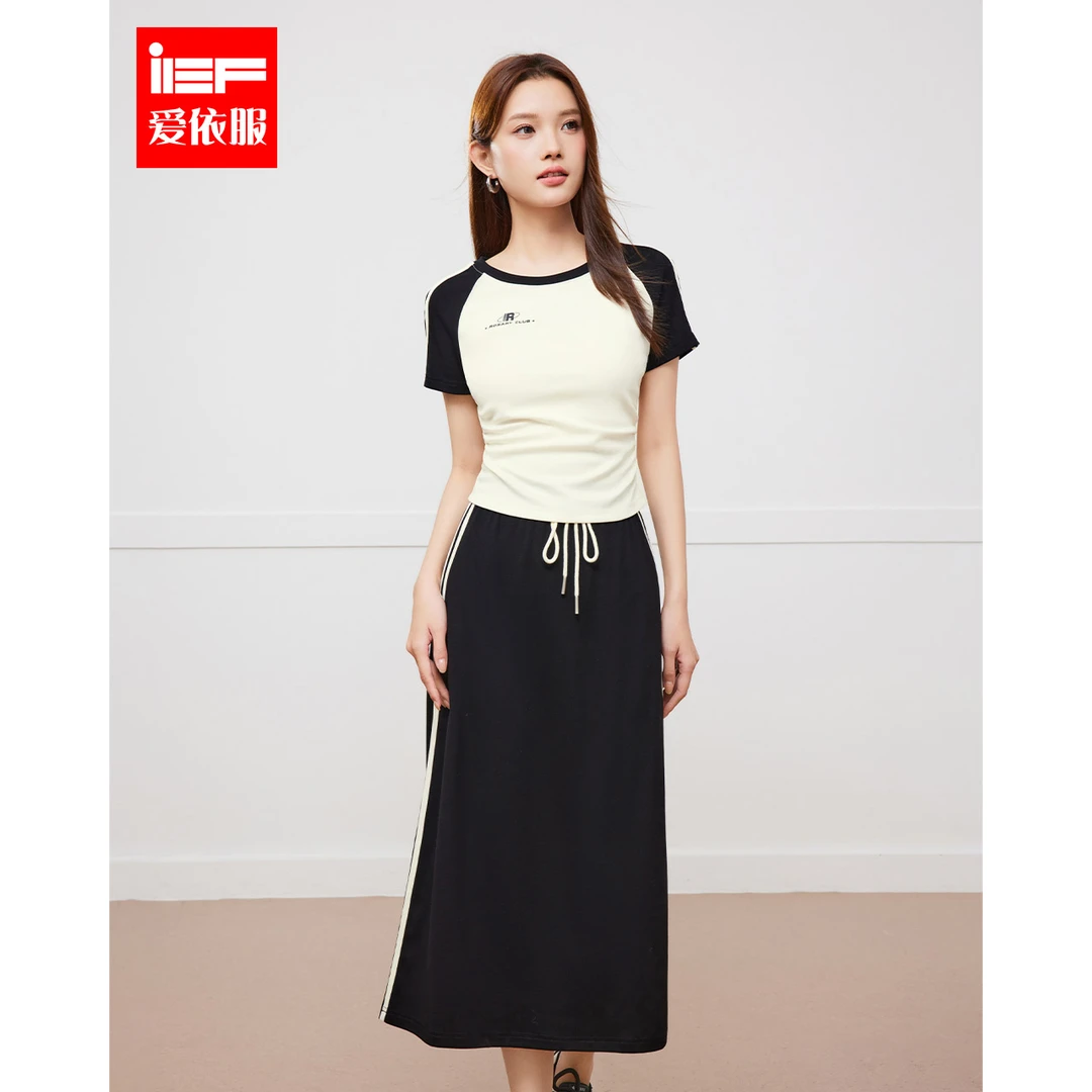 IEF/爱依服2024新款夏季套装韩版休闲运动韩版时尚棉上下套裙