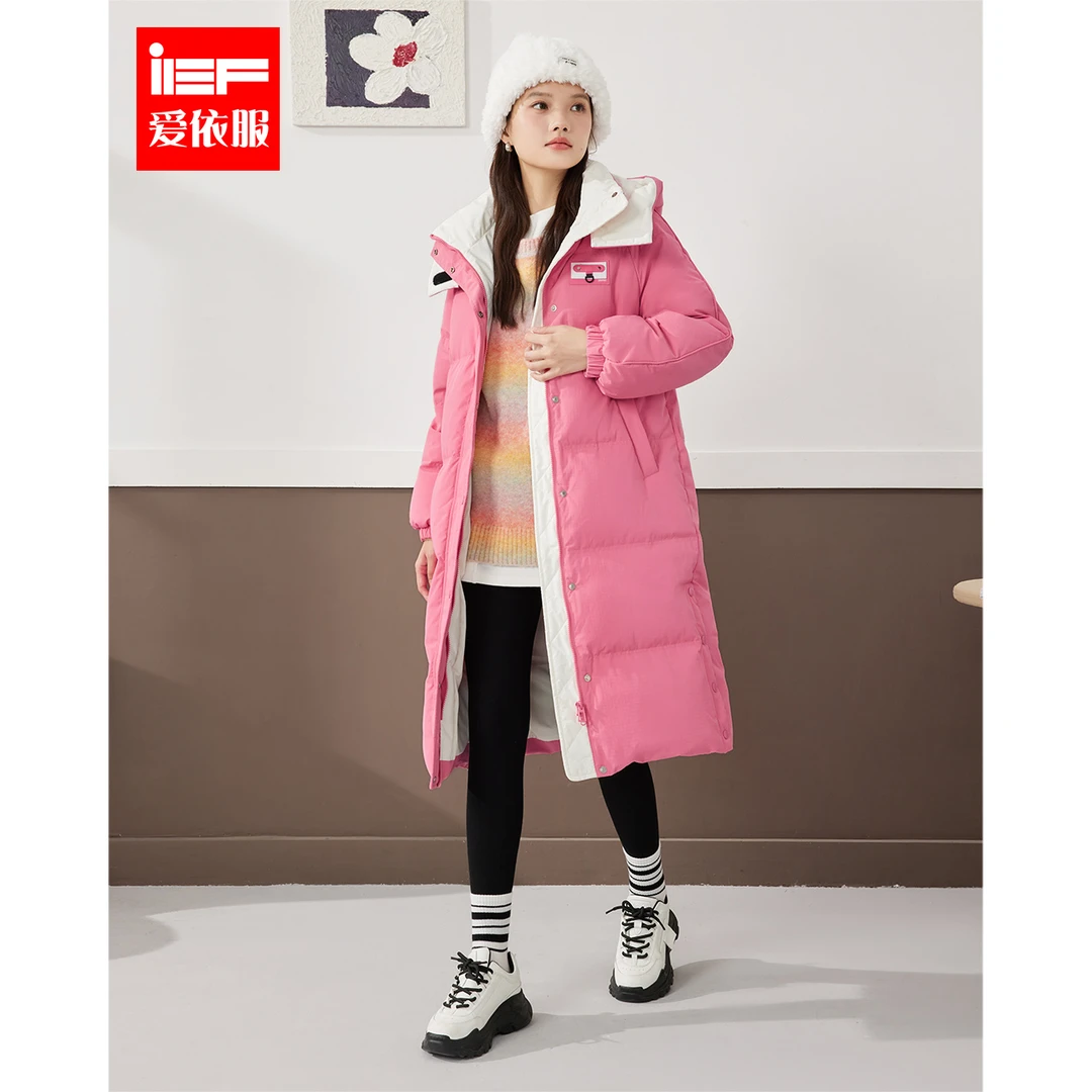IEF/爱依服热力感羽绒服2023冬季新款韩版时尚通勤气质羽绒长外套
