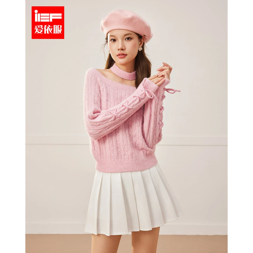 IEF/爱依服2025秋季新款时尚法式温柔甜美风百搭设计感毛织上衣