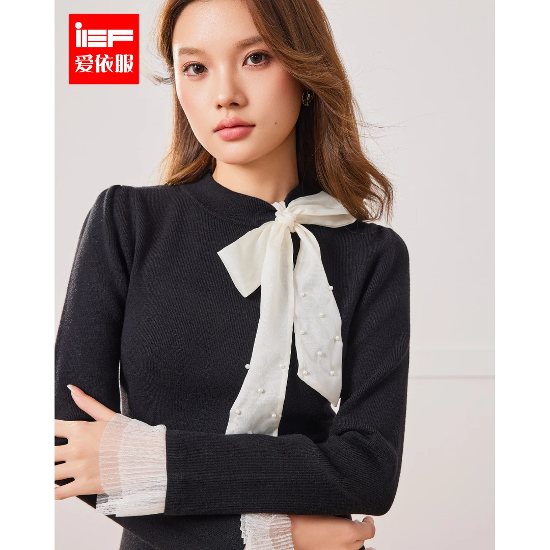 2025秋季新款法式小香风小众设计别致蝴蝶结高级感时尚毛织上衣