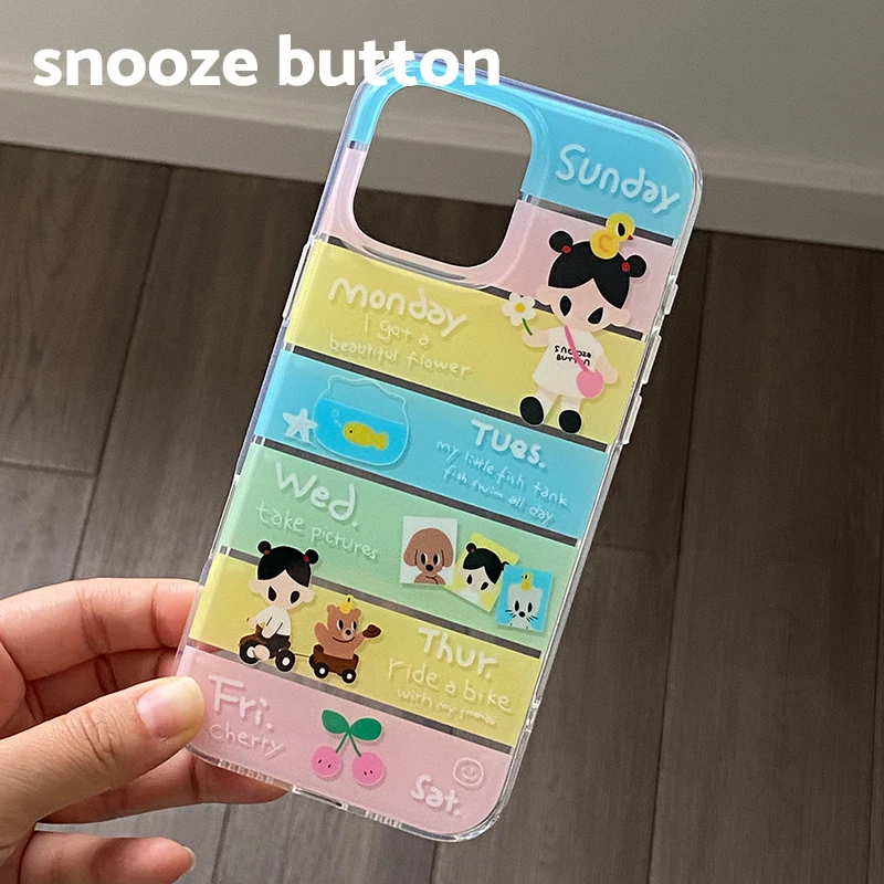 snooze button「洛塔日记」双层亮面imd手机壳新款可爱原创全包保护
