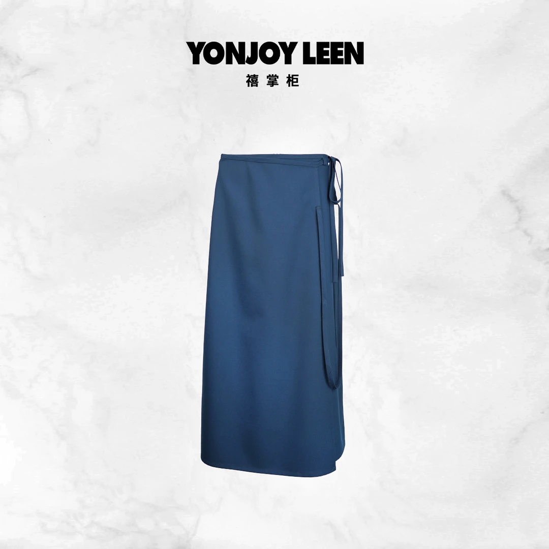 【雾霾蓝】气质格调裹身直筒毛料半裙MS9885