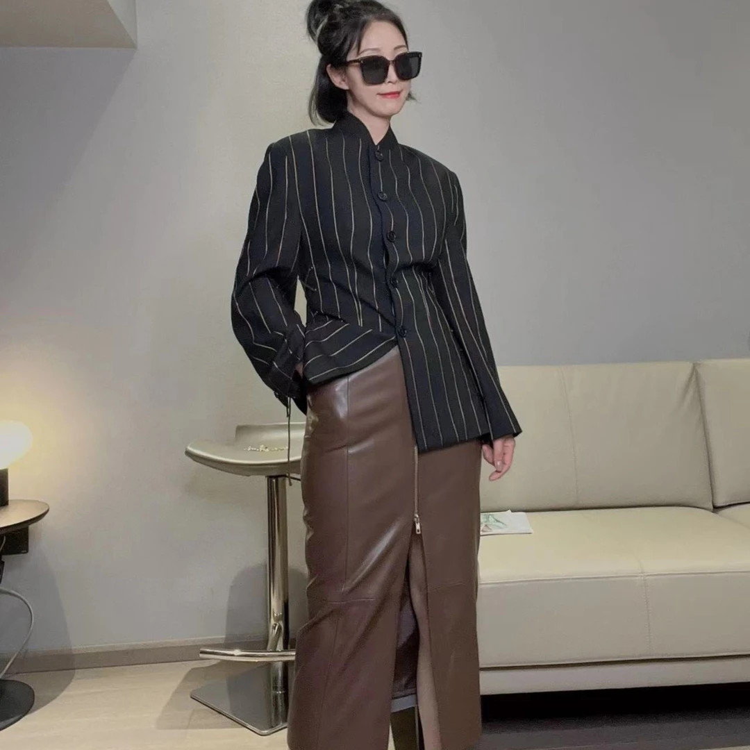 意大利进口色织条纹毛料格调小众设计西装MC8338