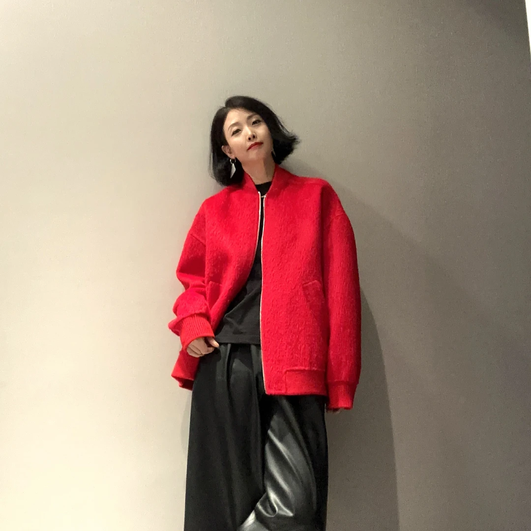 高级意大利进口双面尼阔版时尚慵懒夹克外套MC8995