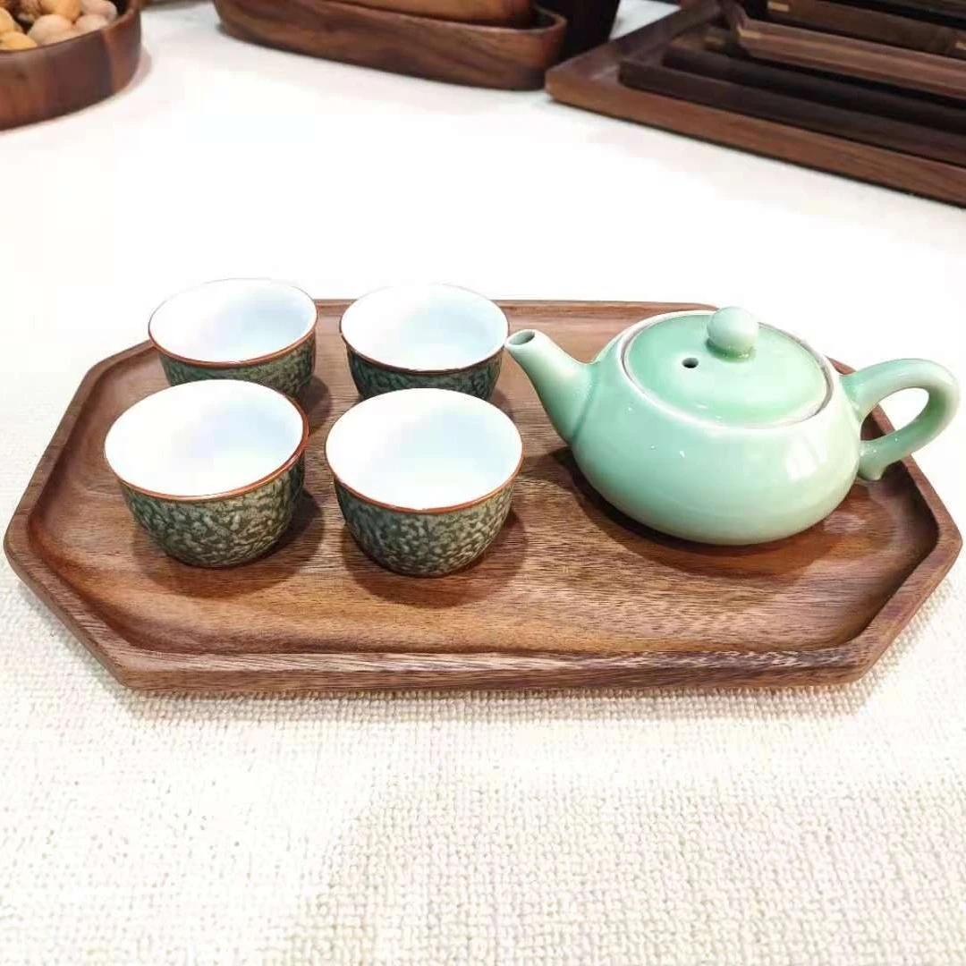 南美胡桃木托盘 茶盘原木质实木餐盘简约相思木托盘点心盘子干泡