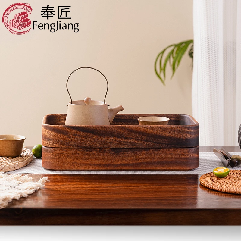 南美胡桃木长方形大号整木果盘收纳盘纯实木加厚水果碗沙拉碗点心