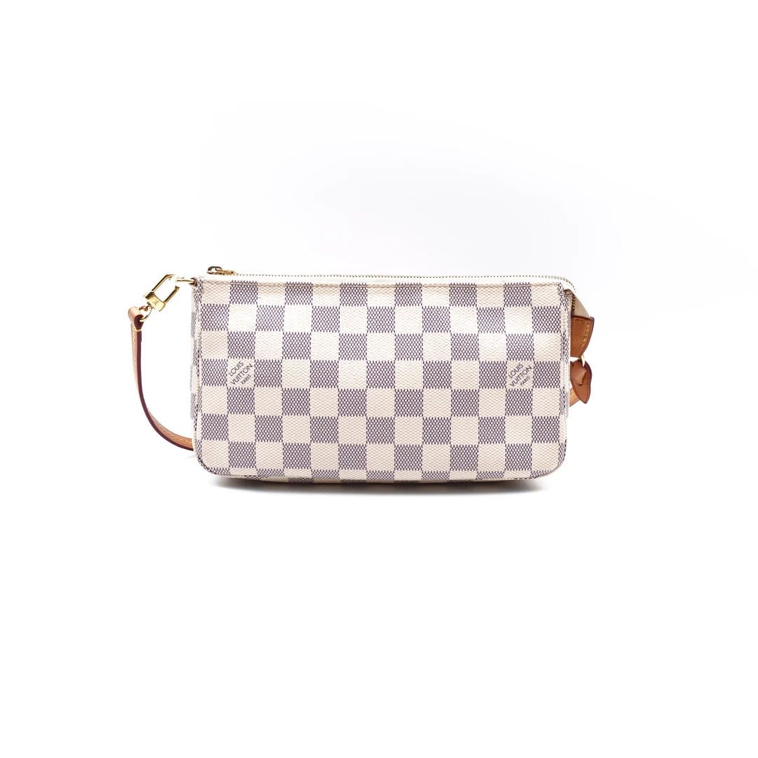 95新 LouisVuitton/路易威登 白棋盘格大麻将单肩包/LHJJMLL023
