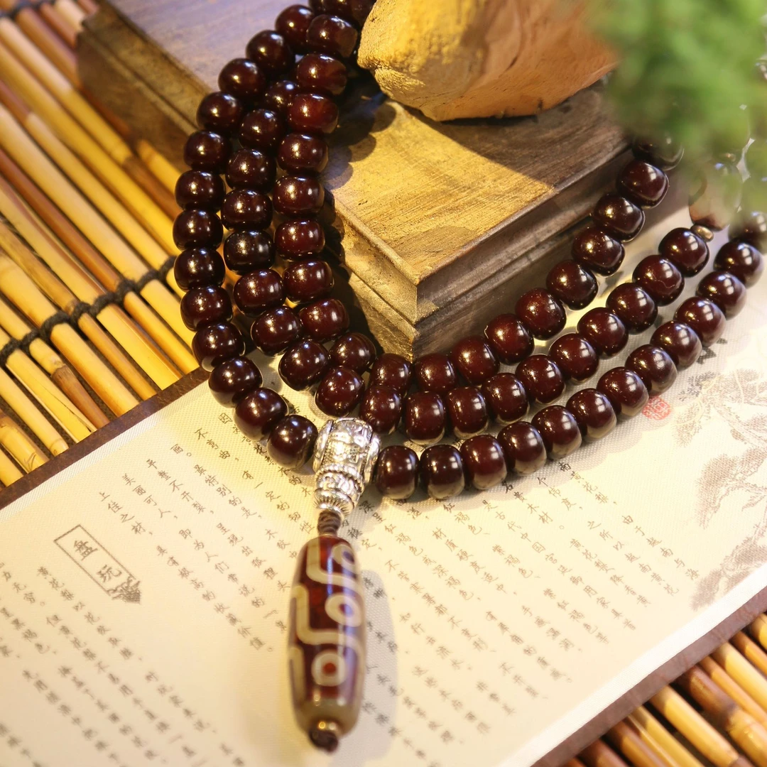 108颗黑金色菩提脖挂【1270】