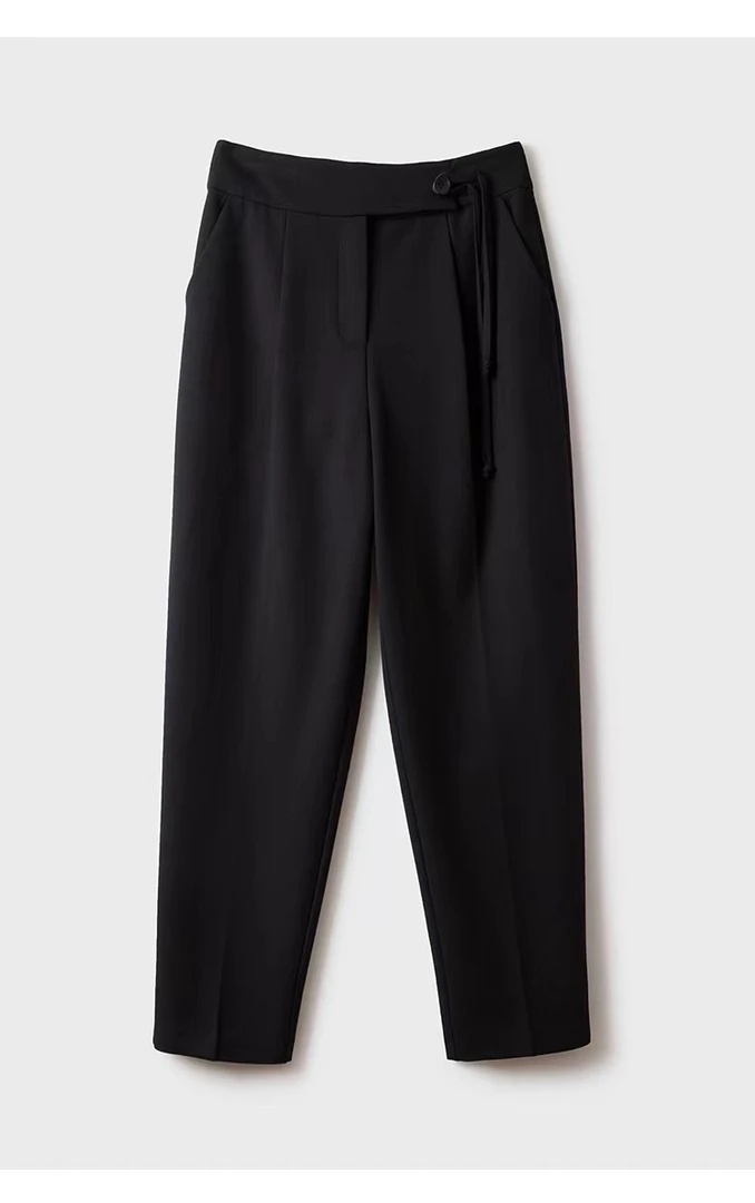 [拍这里19-39]春夏简约百搭休闲时尚舒适纯色宽松哈伦裤直筒修身