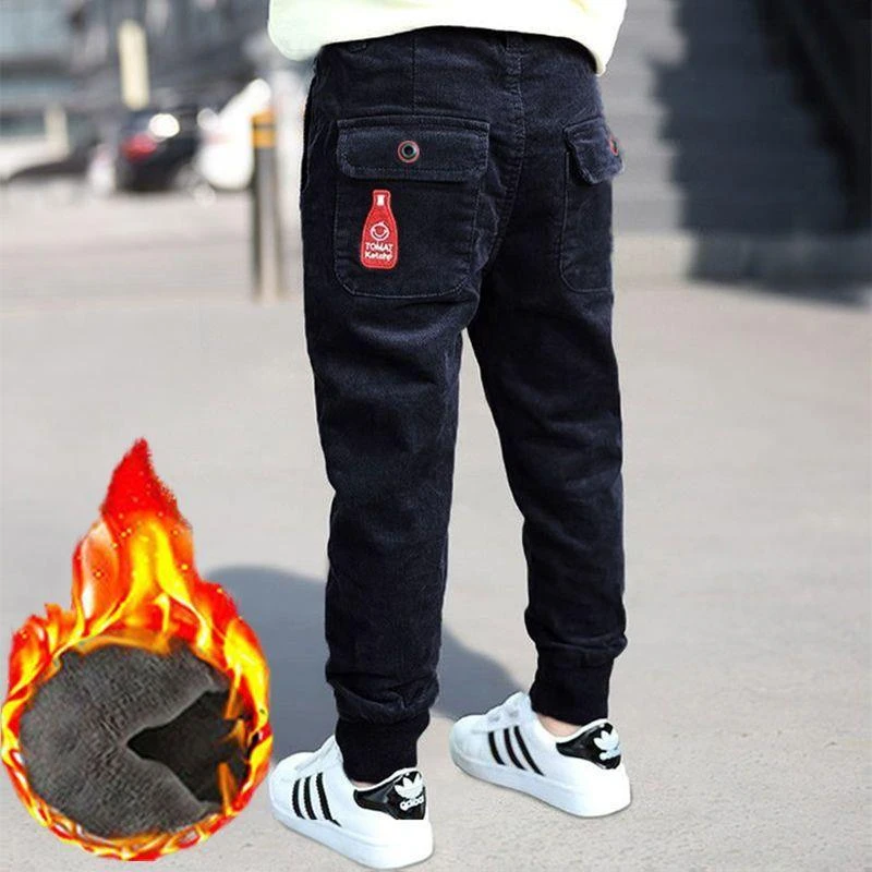 儿童宽松男童裤子2023新款秋冬休闲裤韩版运动中大童工装裤加绒