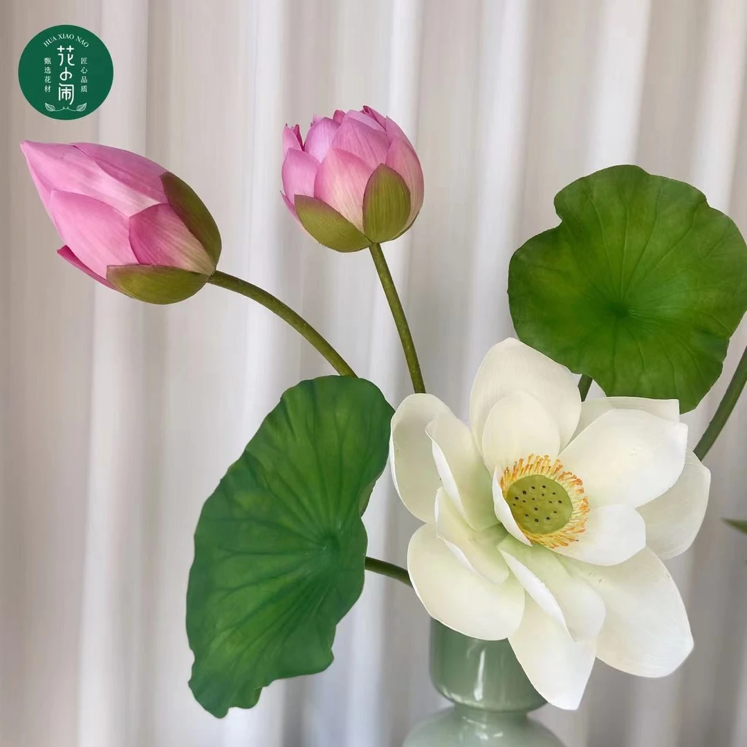 花小闹【荷花套装】仿真荷花荷叶家居摆件假花插花客厅装饰品花艺