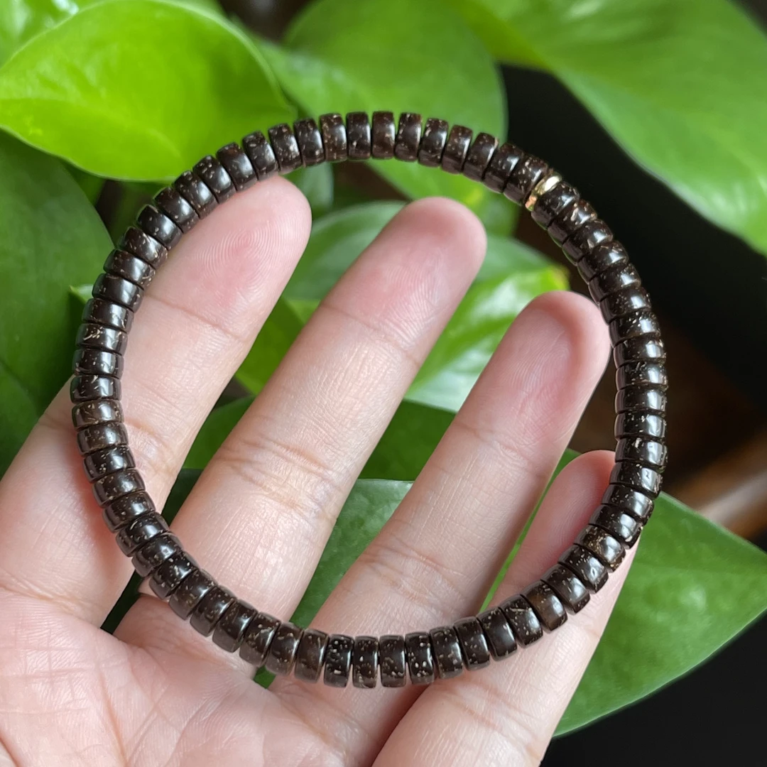 【药片珠】印尼椰蒂手工打磨原生态精工椰蒂药片手串