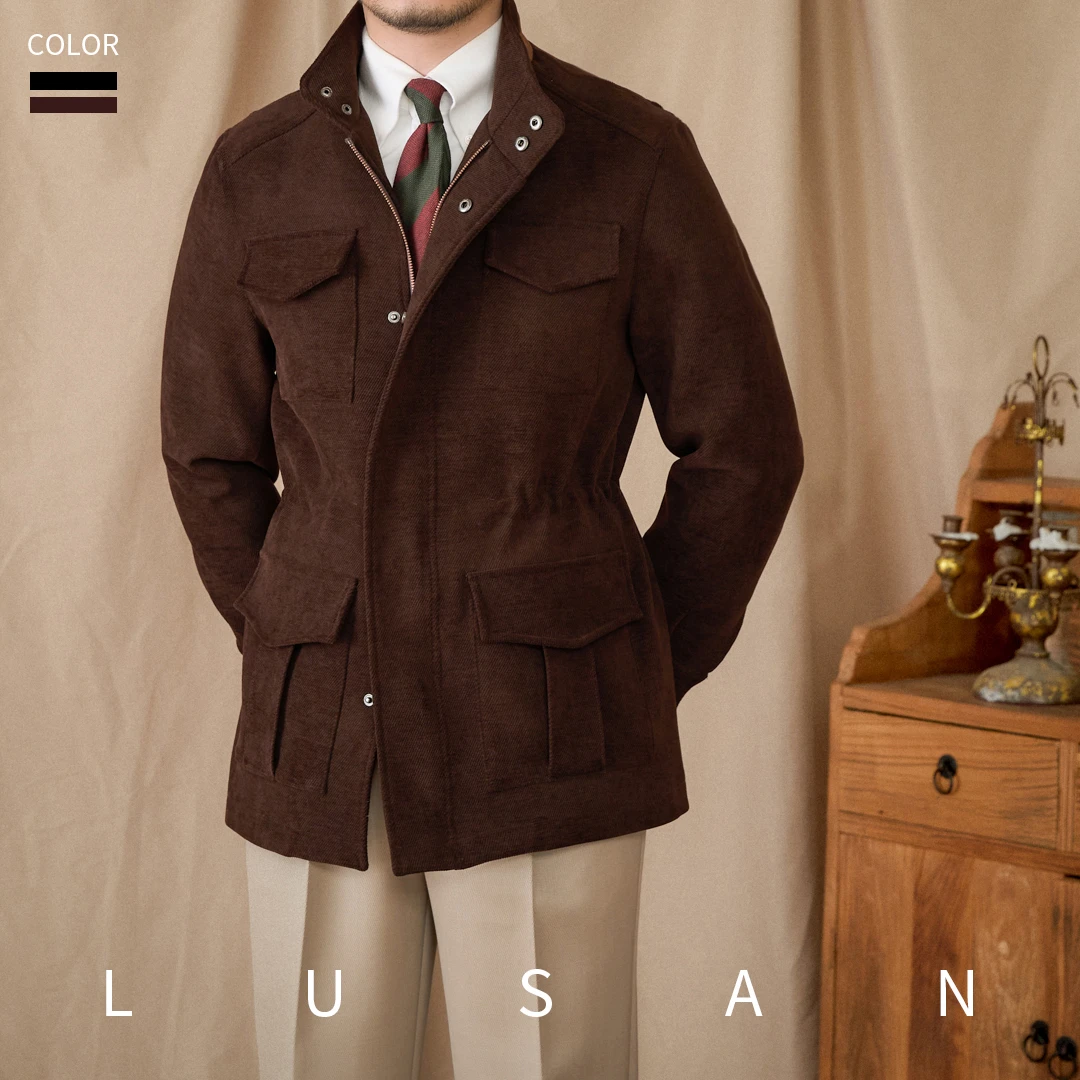 【W】2025秋冬绅装猎装立领夹克山海绒M65高质感意式保暖外套潮男