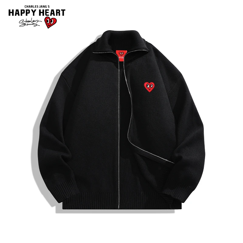 【明星同款】2023秋冬新款开衫针织翻领毛衣极简风商务夹克外套男女