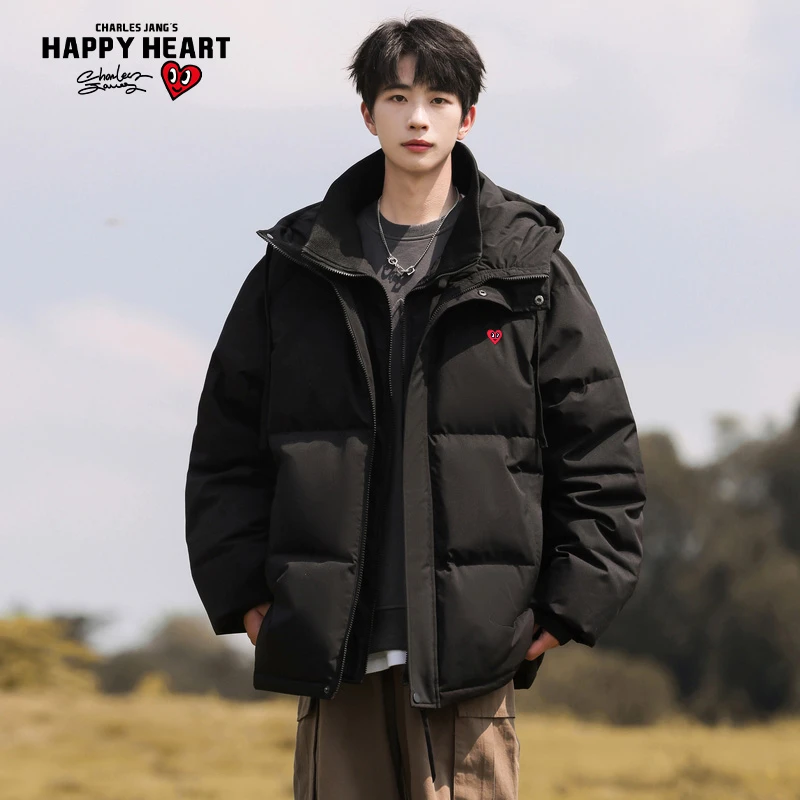 查尔斯桃心 两件套连帽羽绒服保暖加厚百搭时尚休闲男女同款