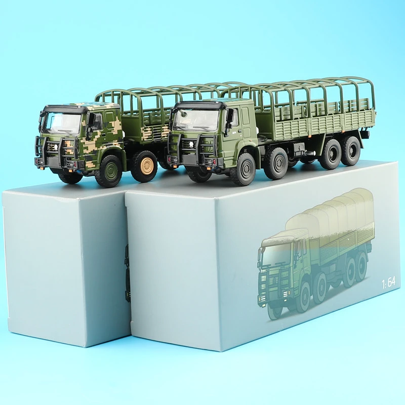 JKM1:64豪沃8X8军事运输卡车仿真合金汽车模型收藏摆件玩具车