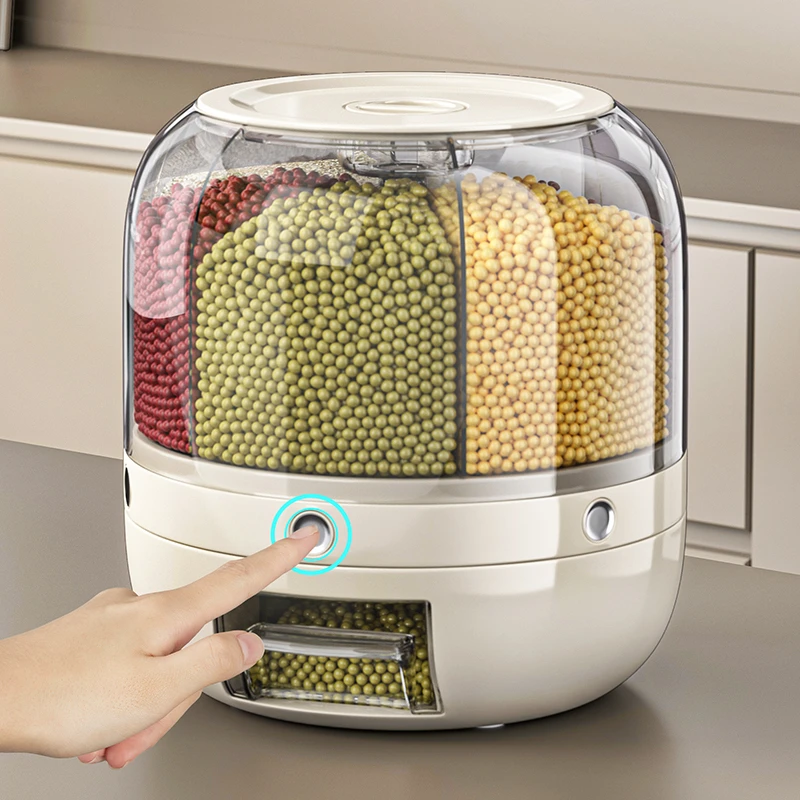 杂粮收纳盒旋转米桶储米箱五谷杂粮装大米容器防虫防潮密封放储物