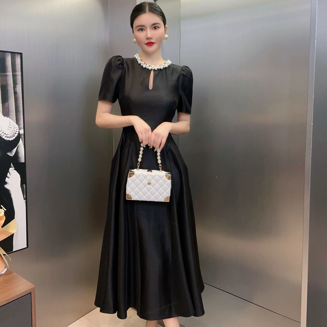 【Yana定制】80219显瘦气质轻奢夏季法式修身设计师轻奢连衣裙