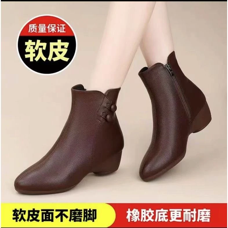 秋冬季加绒保暖上新粗跟靴子时尚百搭气质加绒小短靴女鞋