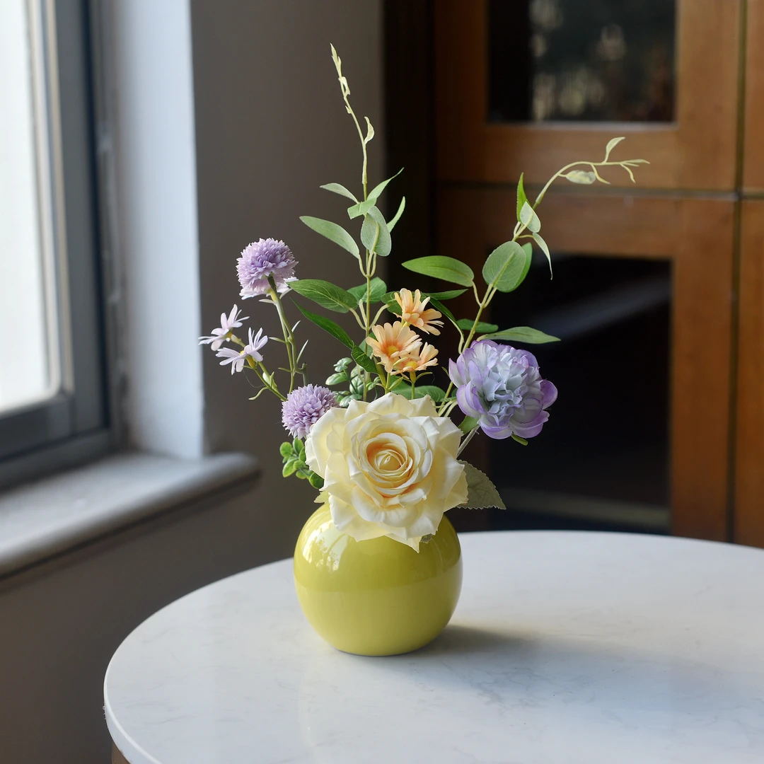 《斑澜》清新假花仿真花客厅摆设防塑料绢花餐桌花摆花艺装饰摆件