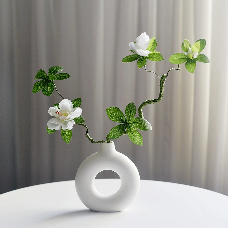 枙子花中式意境摆件餐桌仿真花假花插花束客厅绢花装饰品干花家居