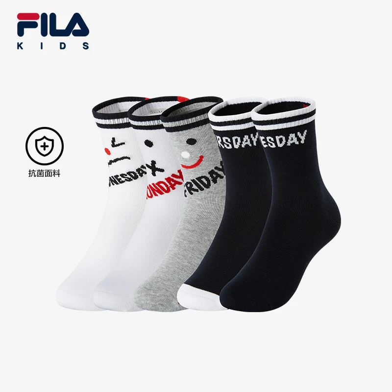 FILA斐乐儿童冬季保暖袜子舒适中腰袜5件装K17B441309F