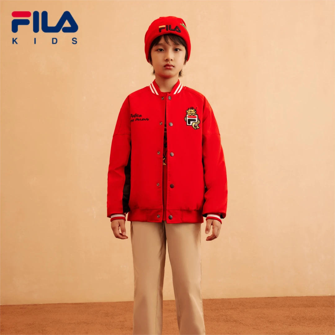 FILA斐乐儿童【双面穿棉服】新年款中大童百搭休闲棉服K12B414703F