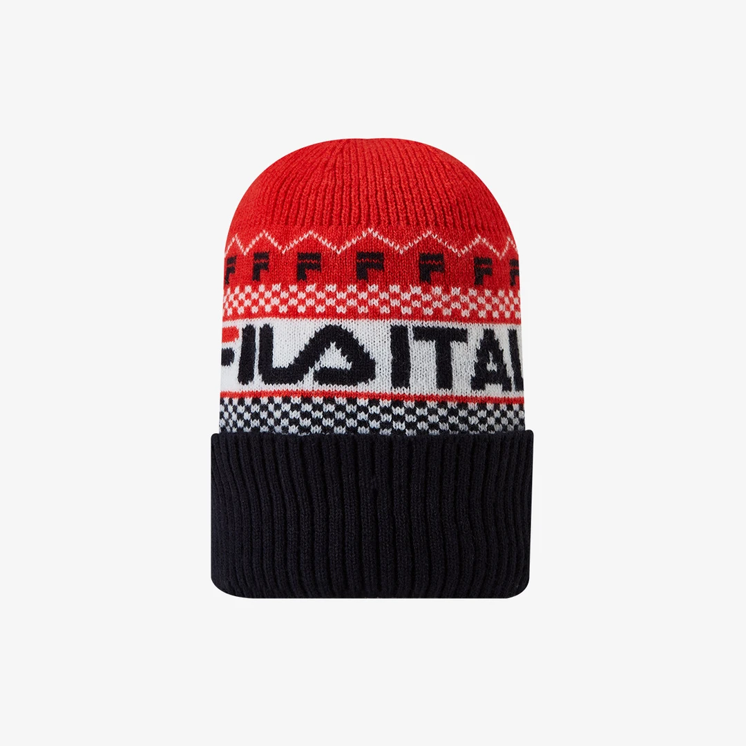 FILA斐乐儿童冬季新款羊毛编织毛线帽子K18B343201F