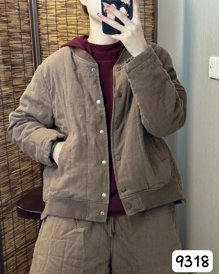 宽松显瘦百搭时尚亚麻棉服