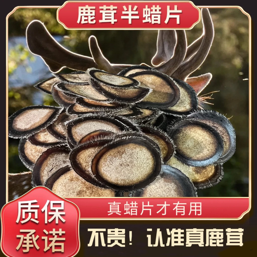 东北鹿茸半蜡片整枝切片鹿茸半蜡片蜡圈饱满