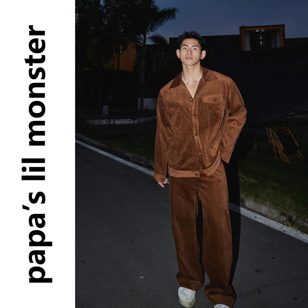 PAPASLILMONSTER美式复古老钱风上衣 chean-fit 灯芯绒工装长裤