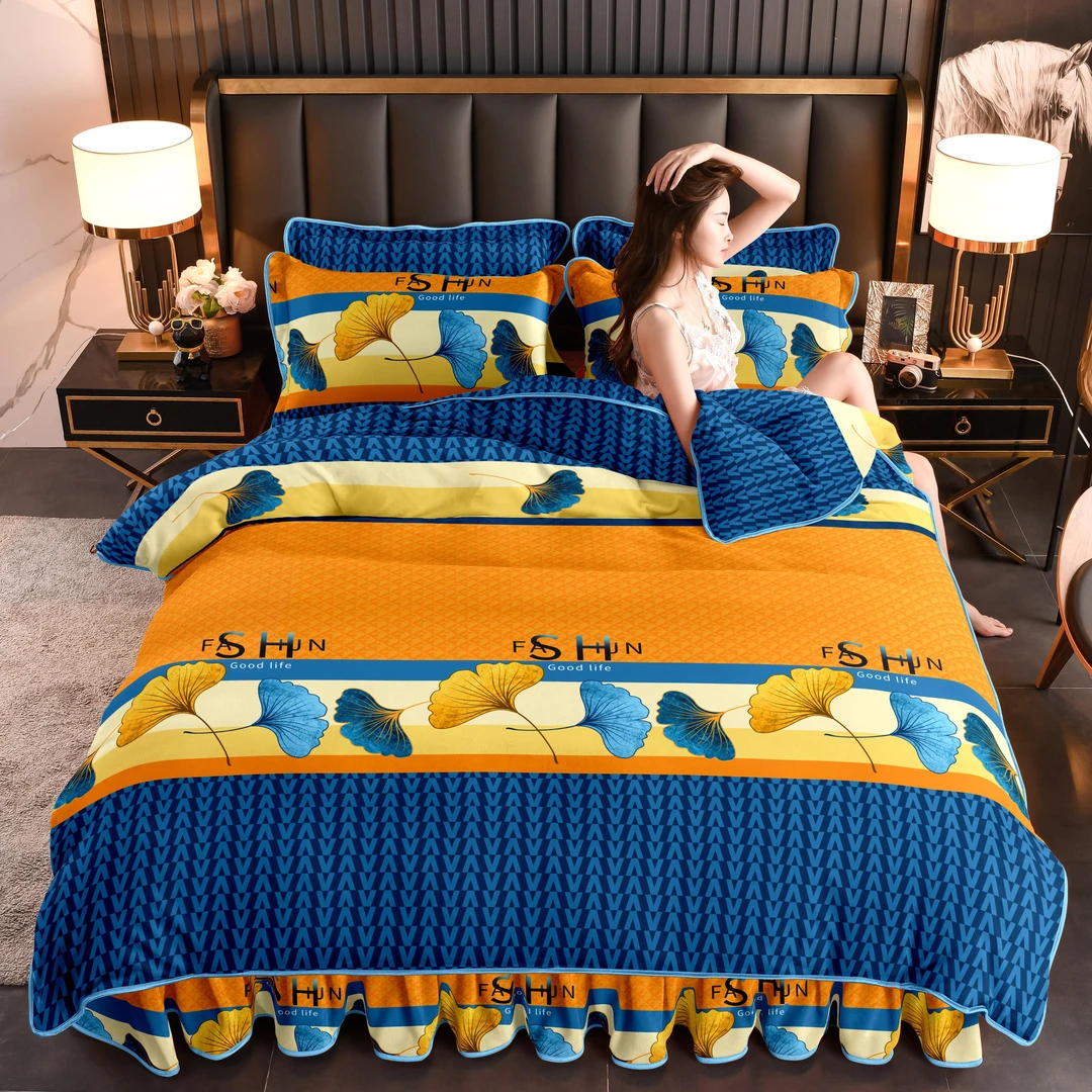 【三生有幸】2023新款牛奶绒加绒加厚四件套印花被套床品爆款推荐