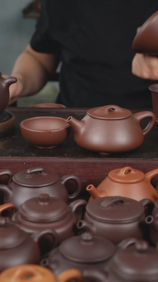 【闪购商品】紫砂茶壶270cc全手底槽清满瓢加手工杯
