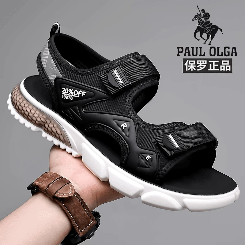 保罗男鞋时尚休闲潮流轻薄透气防水百搭外穿男士沙滩鞋运动凉鞋
