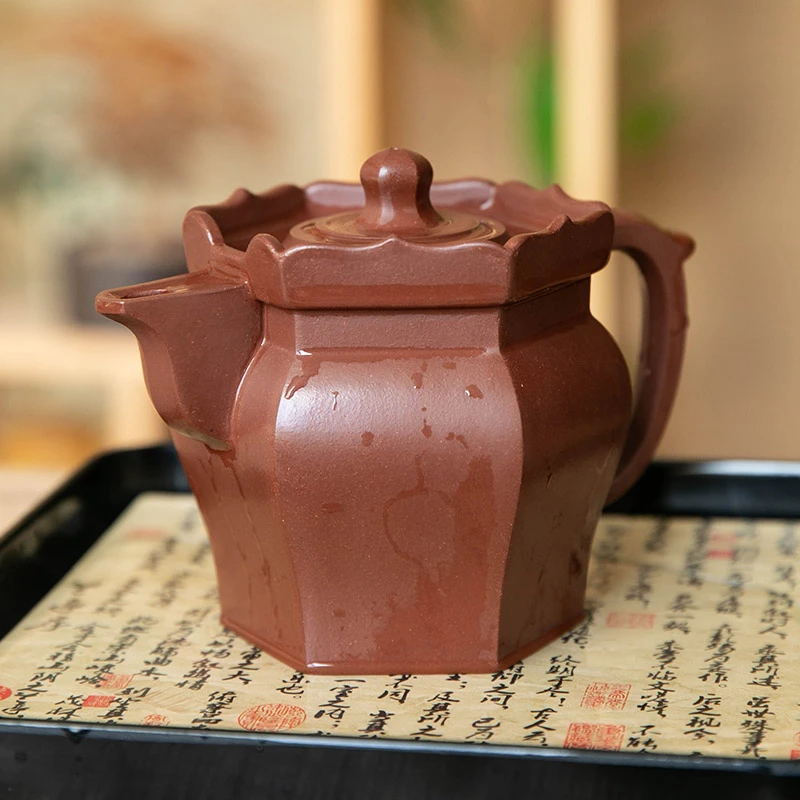 宜兴原矿龙血砂紫砂壶名家正宗纯全手工僧帽单个壶泡茶壶茶具家用