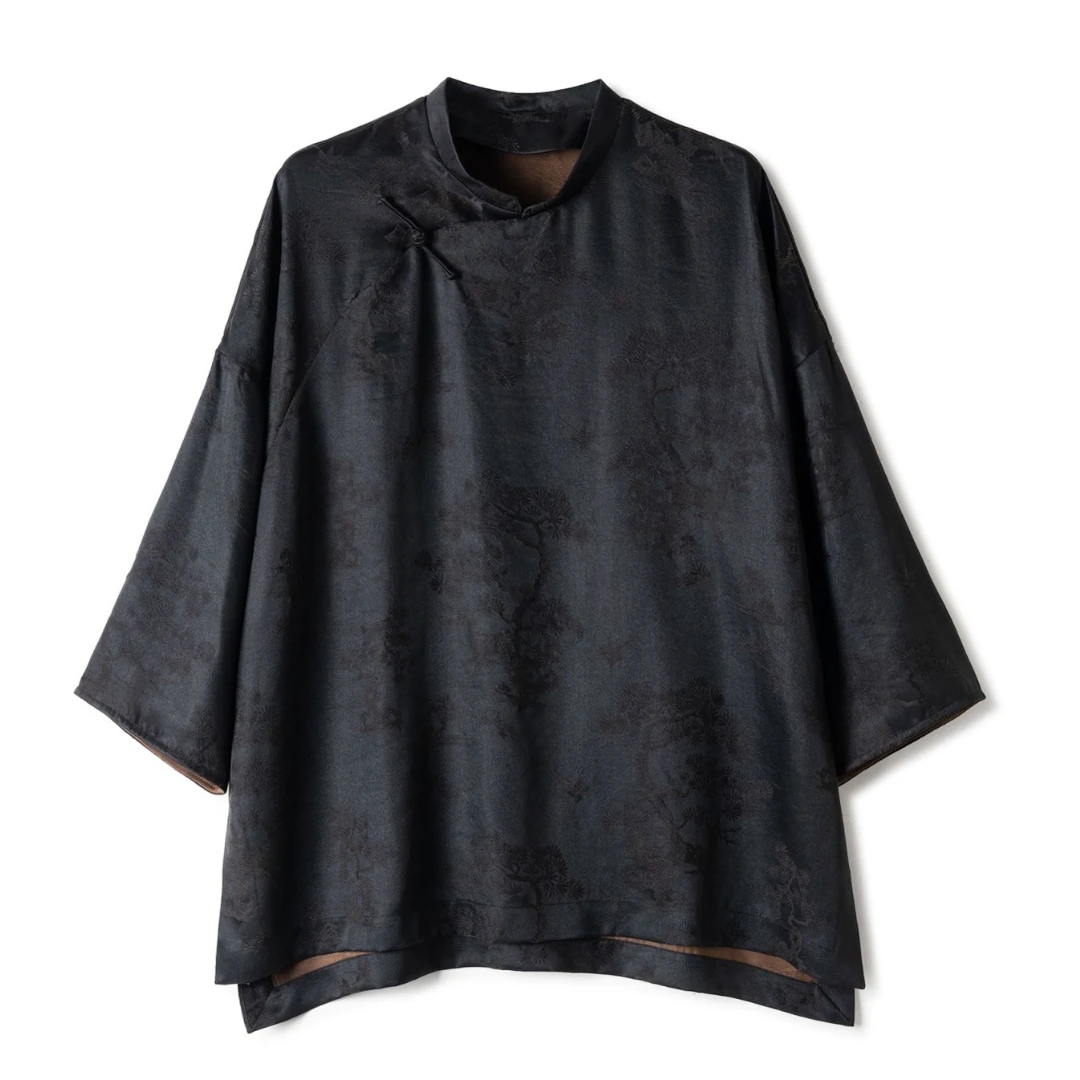 【仙鹤】满分桑蚕丝香云纱太太服上衣DX24AS055