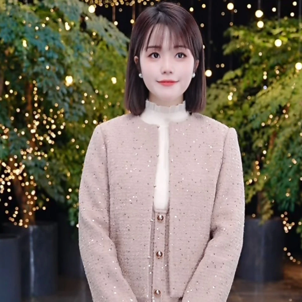 歌莉娅 冬季新品  粗花呢外套  1CCR6E2V0