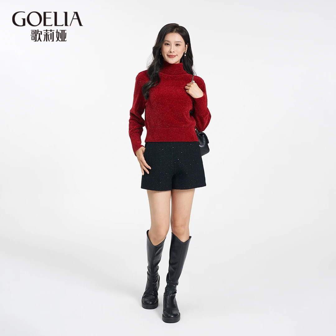 歌莉娅 春季新品 雪尼尔高领套头衫 1E2J5J220
