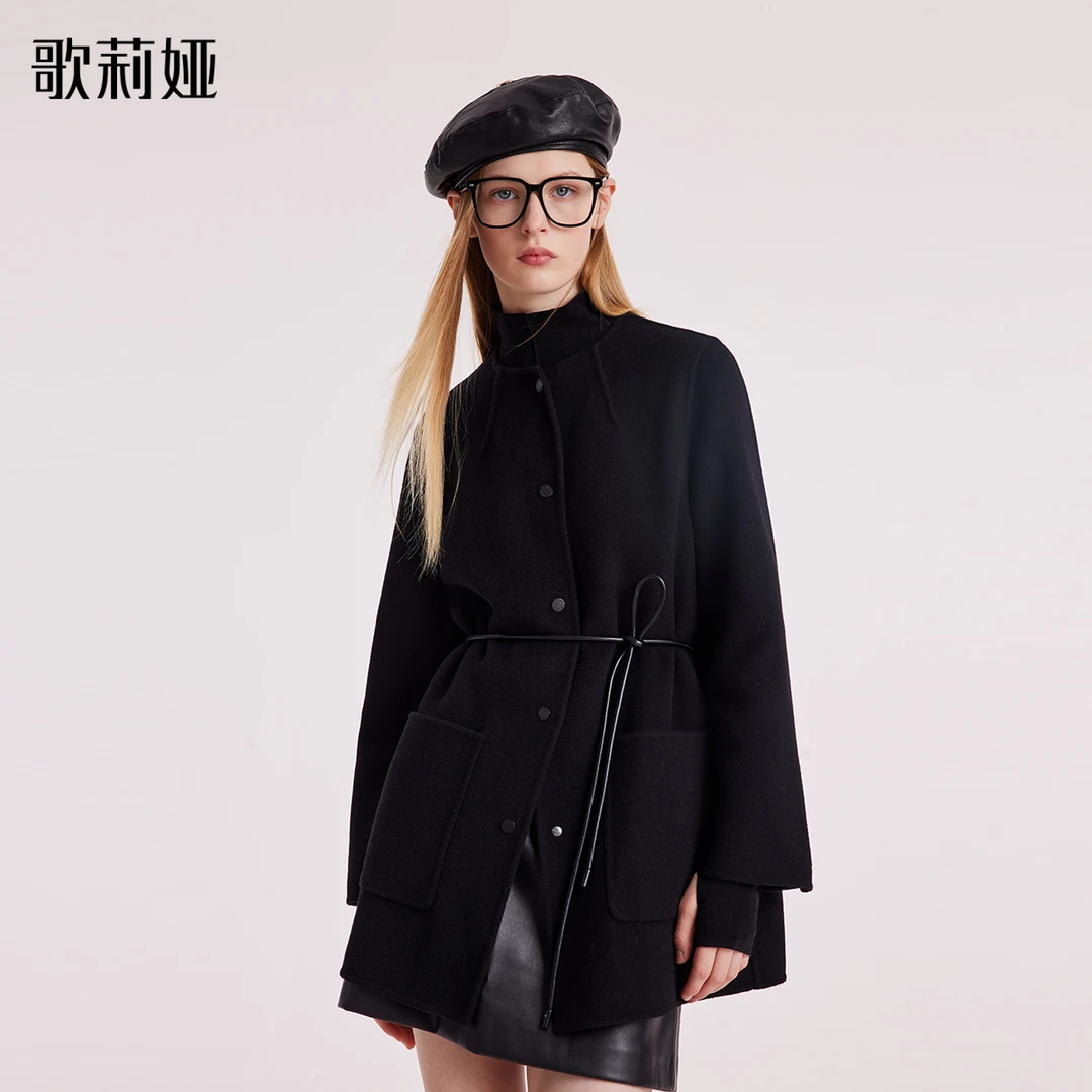 歌莉娅 冬季新品  天丝羊毛双面呢大衣1BNJ6N140