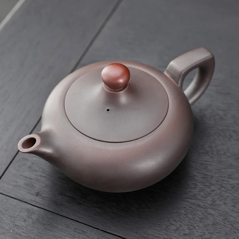 紫陶鸿运当头壶大容量家用中式纯手工茶壶复古大号陶瓷紫砂壶S