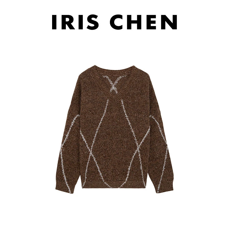 IRIS CHEN 夜曲 2024秋冬马海毛绵羊毛300g慵懒感针织衫女24SY500